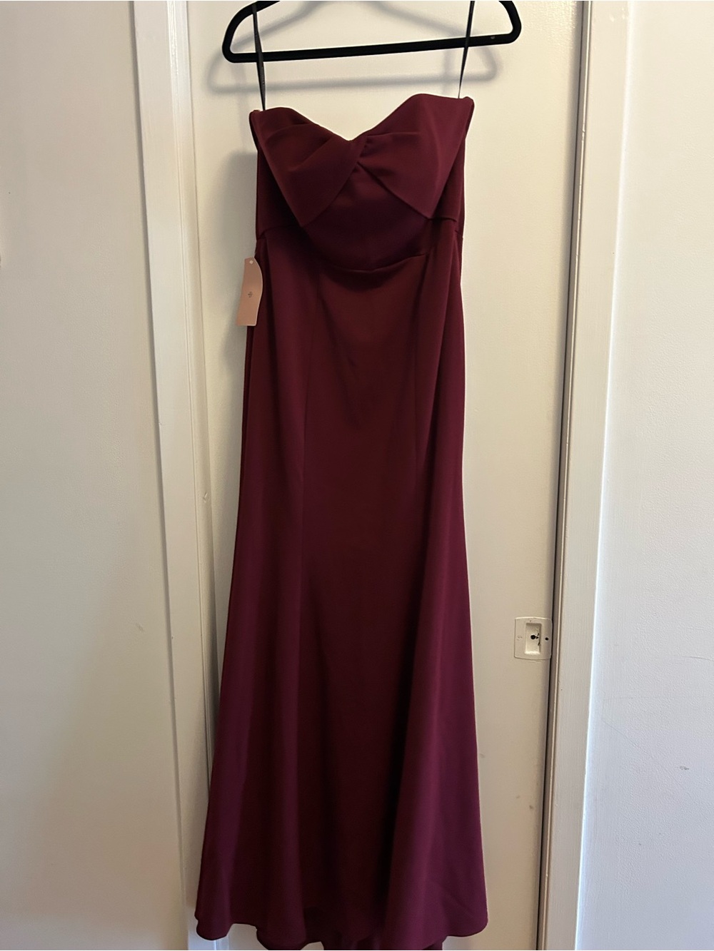 NWT BHLDN Watters and Watters Strapless Burgundy Evening Gown